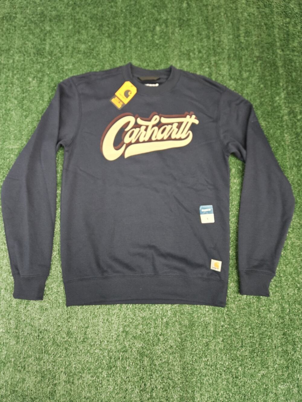 NWT MEN'S SMALL CARHARTT RELAXED FIT SAWYER LIGHTWEIGHT CREWNECK SWEATSHIRT